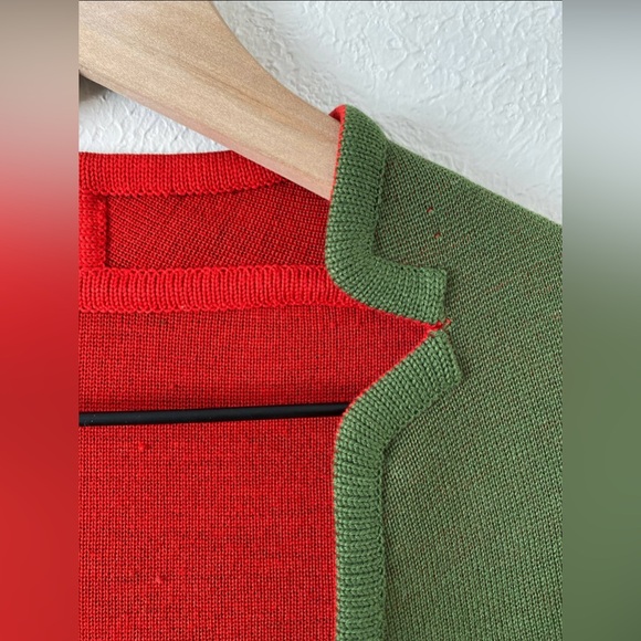 60s vintage Open Front sweater Cardigan Sweater holiday Christmas 1960s - Picture 4 of 8
